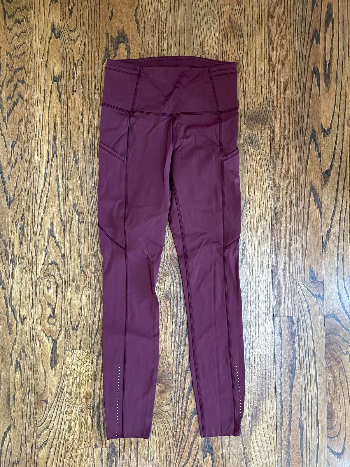 Lululemon Maroon Mesh Detail Leggings- Size 4 (Inseam 26) – The Saved  Collection