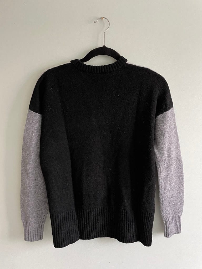ThriftedEquestrian Small / Grey, Black, Light Grey Time & True Patched Sweater - Small