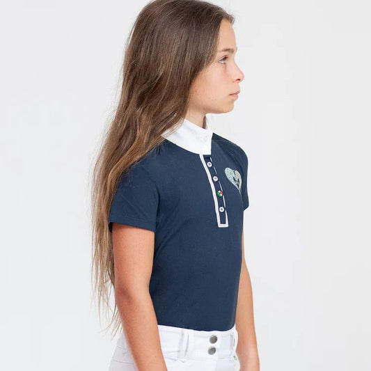 ThriftedEquestrian Clothing Youth 10 For Horses Navy Molly Show Shirt - Youth Age 10