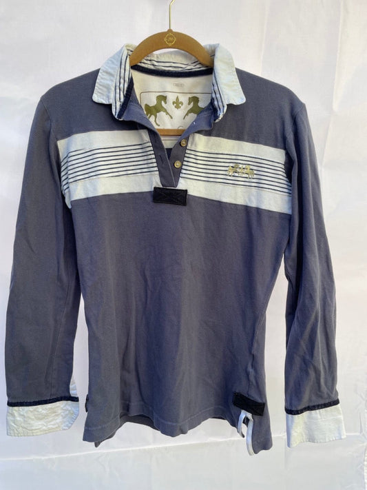ThriftedEquestrian Clothing Small Equine Couture Long Sleeve Polo - Small