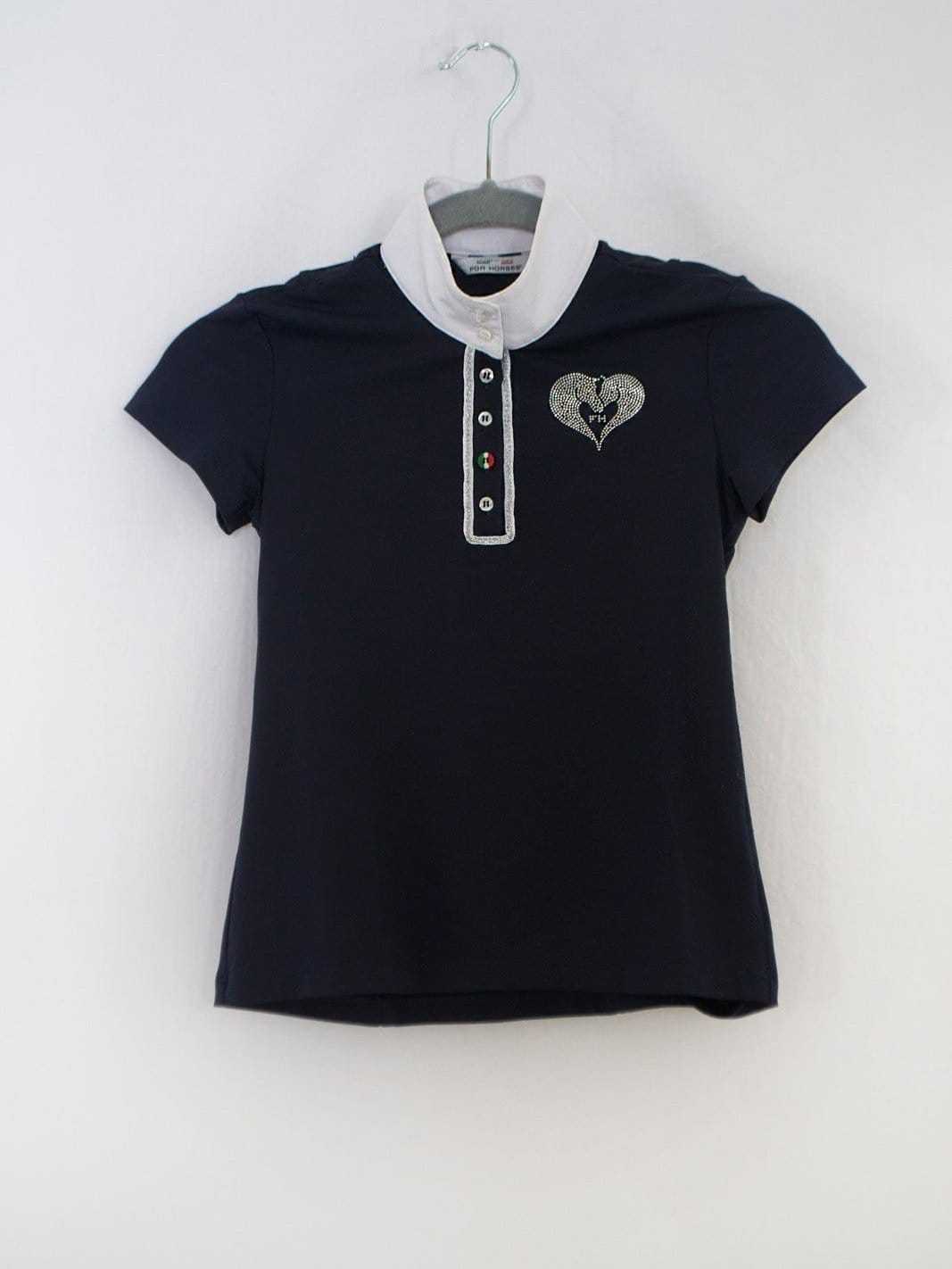ThriftedEquestrian Clothing Youth 10 For Horses Navy Molly Show Shirt - Youth Age 10