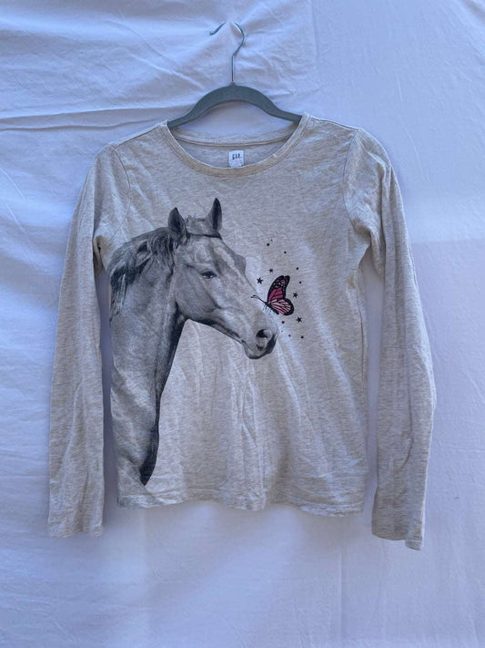 ThriftedEquestrian Clothing Youth XXL Gap Equine Print Long Sleeve - Youth XXL