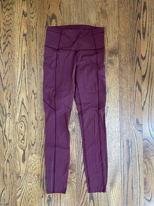 ThriftedEquestrian Clothing 4 Lululemon 3/4 Leggings Maroon - 4
