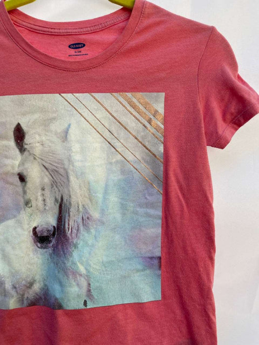 ThriftedEquestrian Clothing Youth XL Old Navy Horse Print Tee - Youth XL