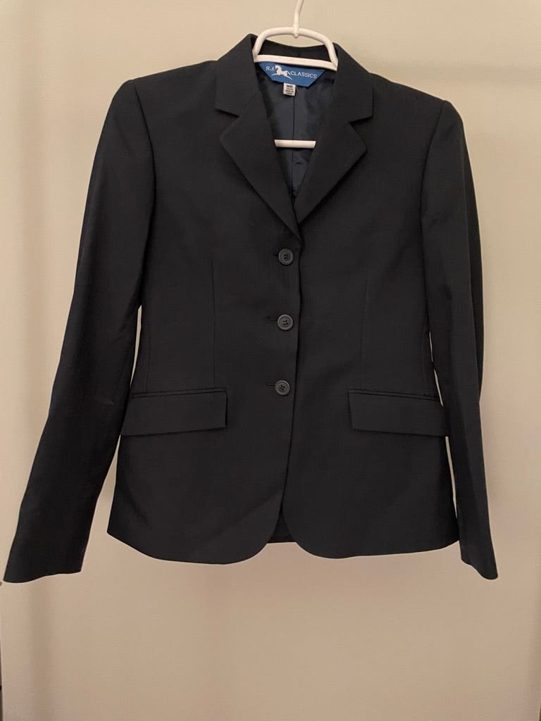 ThriftedEquestrian Clothing Youth 16R RJ Classics Devon Show Coat Black - Youth 16R