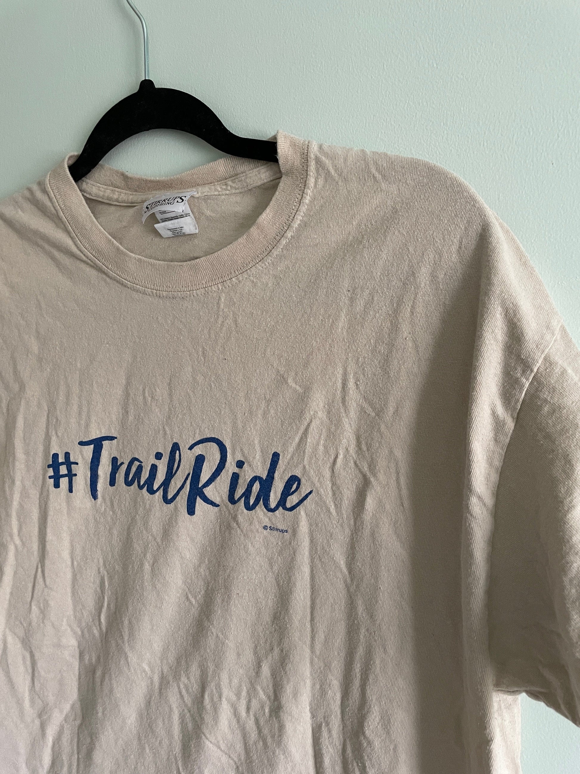 ThriftedEquestrian Large / Tan Stirrups #TrailRide T-Shirt - Large