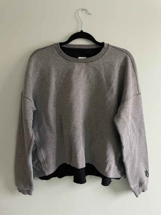 ThriftedEquestrian Sweatshirt Large / Grey & Black Nike Cropped Sweatshirt - Large