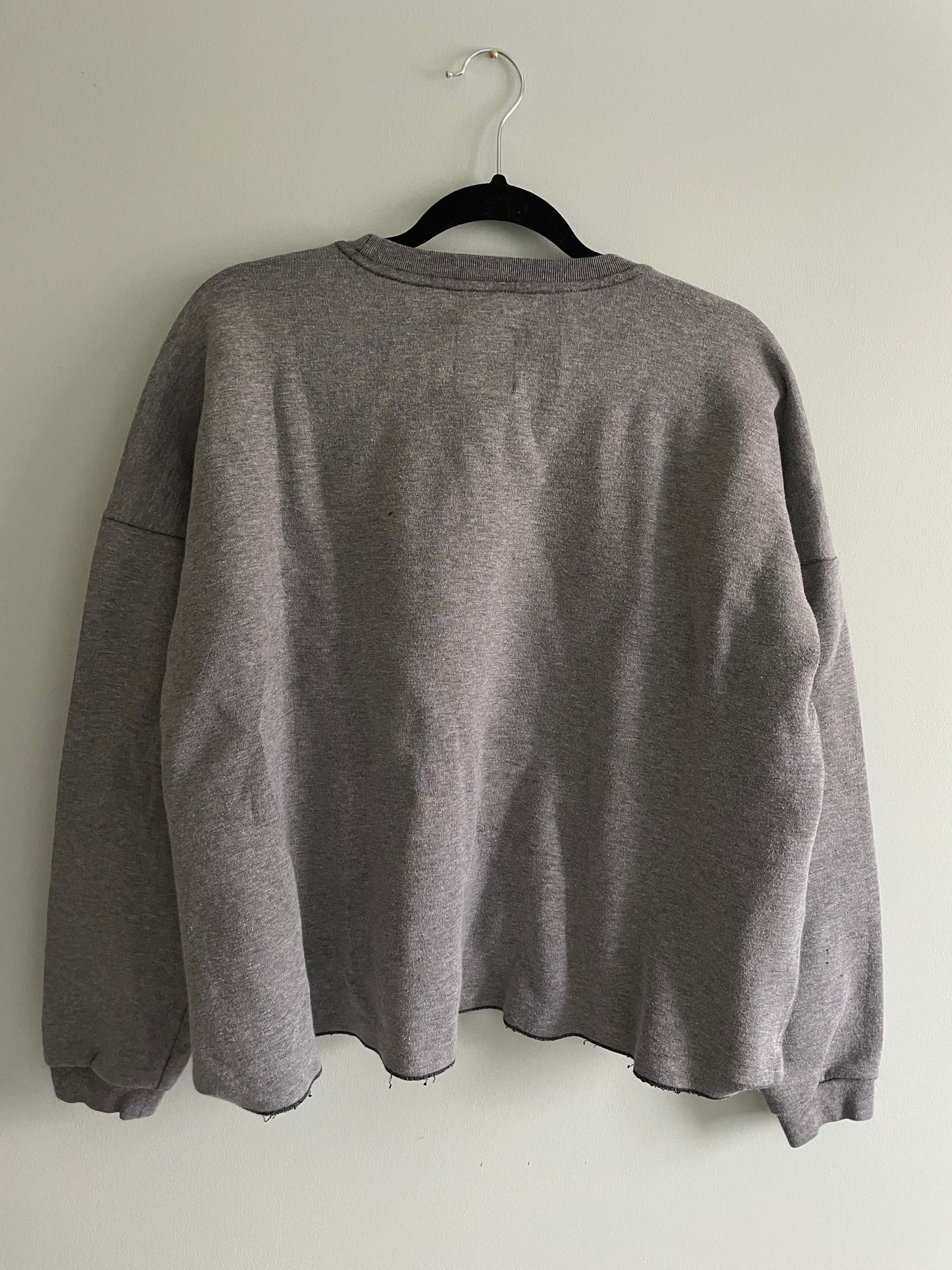 ThriftedEquestrian Sweatshirt Large / Grey & Black Nike Cropped Sweatshirt - Large