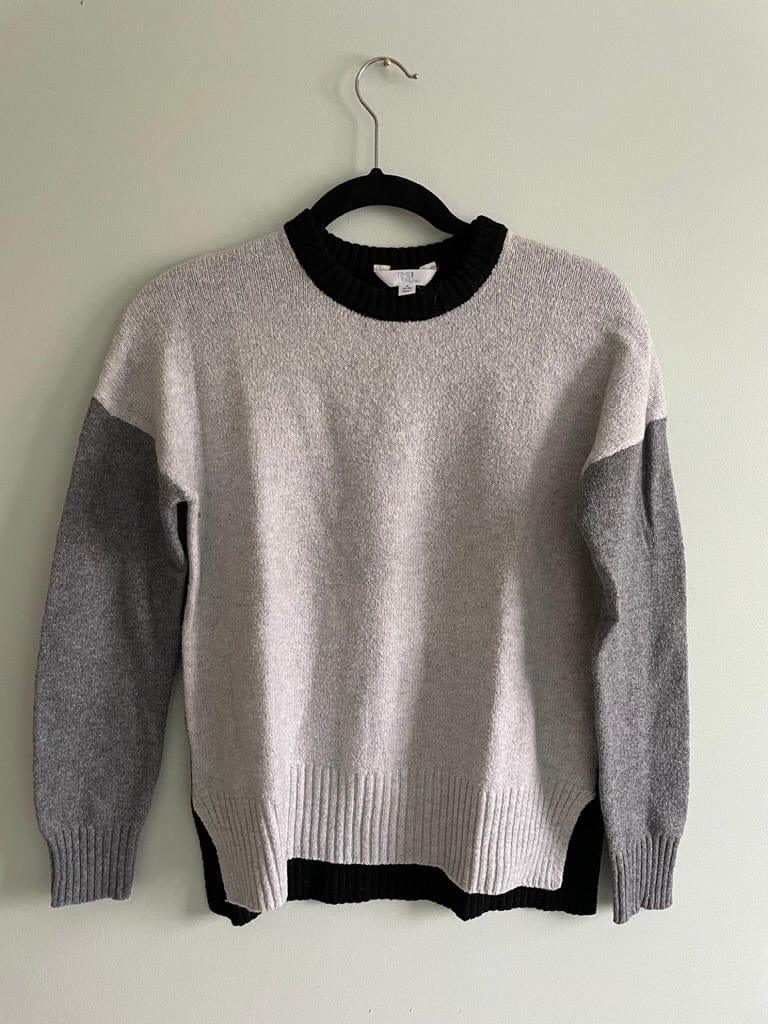 ThriftedEquestrian Small / Grey, Black, Light Grey Time & True Patched Sweater - Small